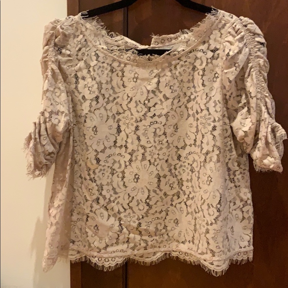 Joie size large beige lace top